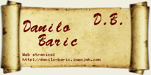 Danilo Barić vizit kartica